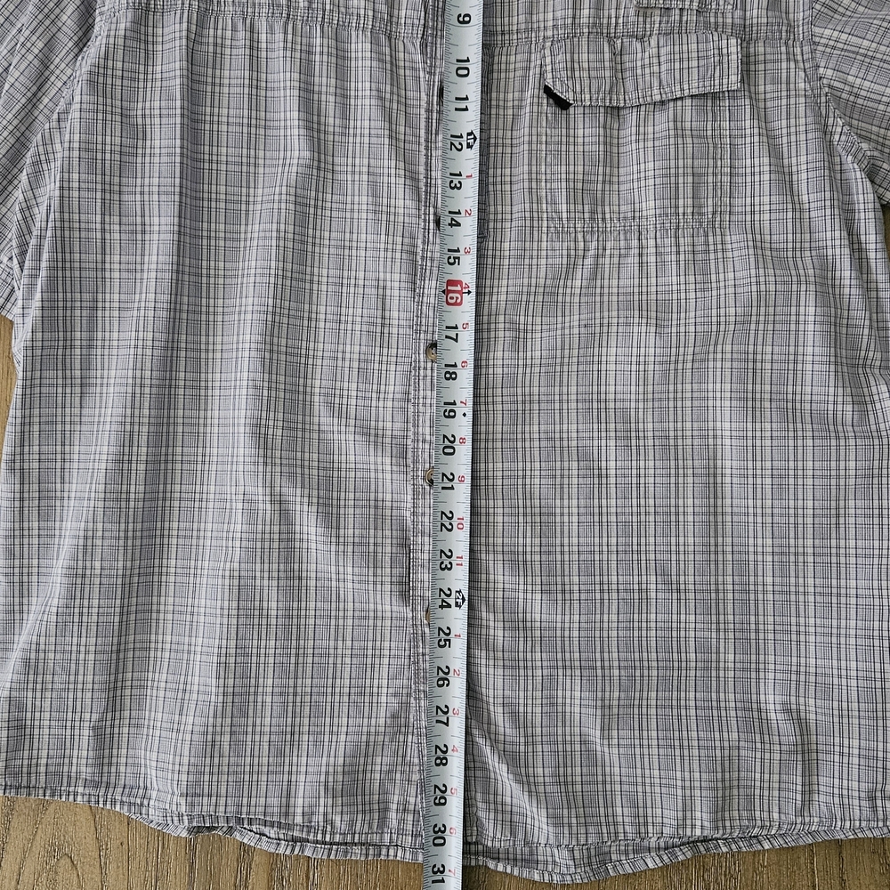 WRANGLER Button Down Casual Shirt Wrangler Gray Plaid Men's Shirt - Picture 5 of 11